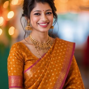 Classic Yellow Banarasi Silk