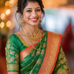 Classic Green Banarasi Silk