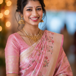 Classic Pink Banarasi Silk