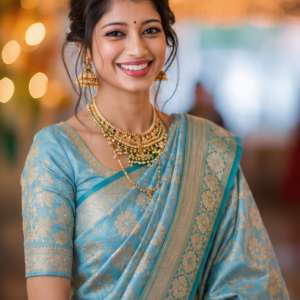 Classic Skyblue Banarasi Silk